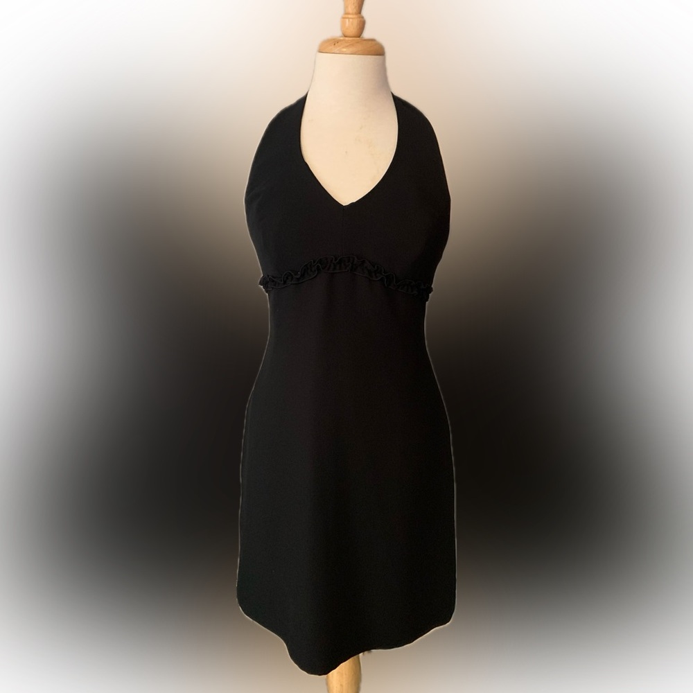 AMANDA SMITH Black Halter Dress